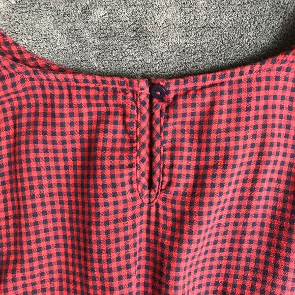 Forever 21 Medium Long Sleeve Ruffle Cuff & Hem Gingham Elastic Peplum Crop Top - Picture 6 of 9